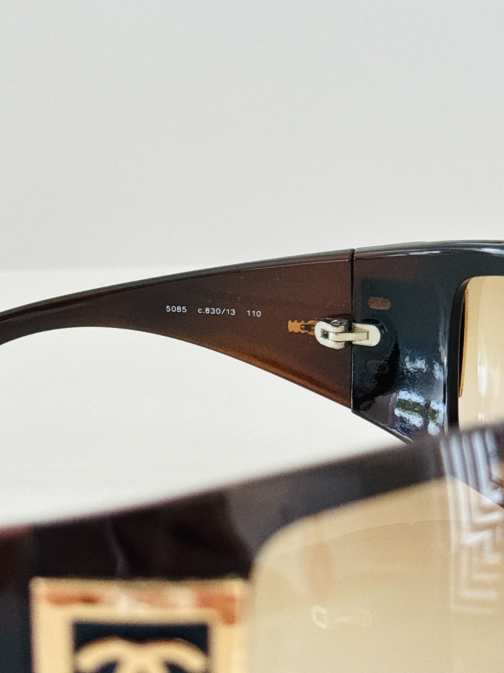 RARE 💫 Vintage CHANEL Vintage 5085 brown gold sunglasses - Picture 6 of 8